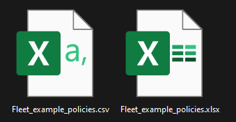 Excel and CSV file icons in Windows Explorer.